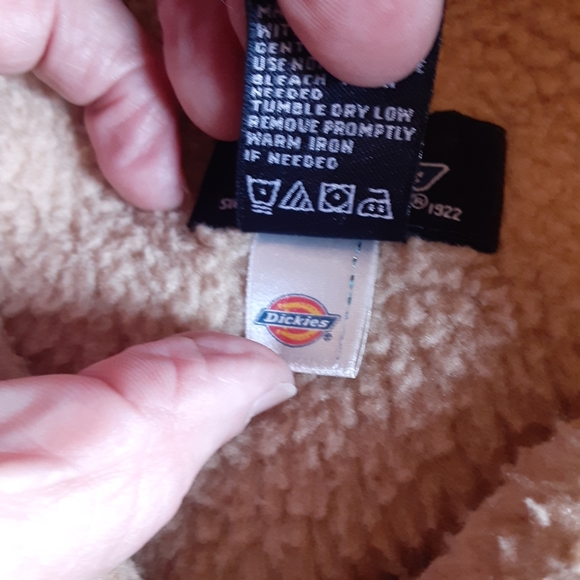 DICKIES Script Embroidered Full Zip Hvy Fleece Lined Hooded Jacket Size Large - Picture 6 of 10